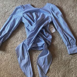 Zara striped back tie-waist top